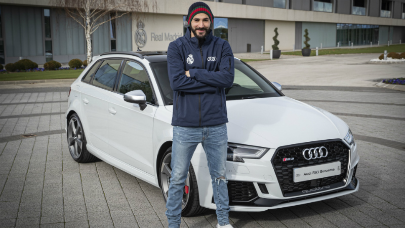 Karim Benzema y el Audi RS3 Sportback