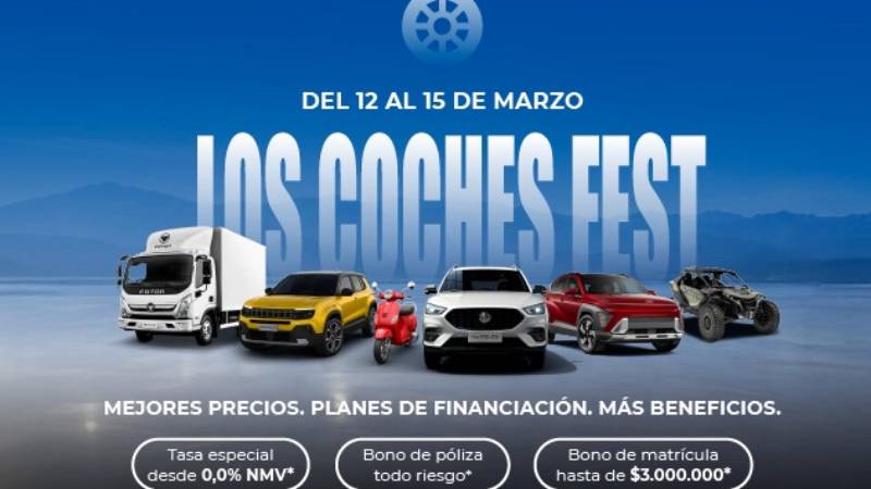 Los Coches Fest 2026: la gran feria automotriz en Colombia con financiación 0% y beneficios exclusivos